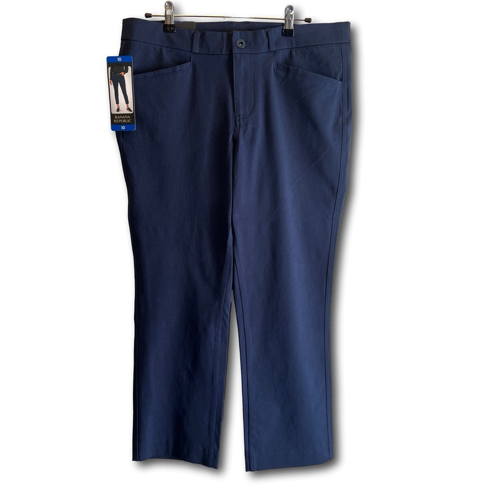 Banana Republic Womens Slim Straight Chino Pants Blue Size 10 NEW Slash Pocket